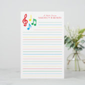 Muzieknotitie Musicus lerarenbank Briefpapier (Staand voorkant)