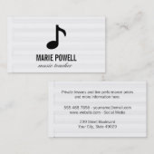 Muzieknotitie / muziekblad visitekaartje (Voorkant / Achterkant)