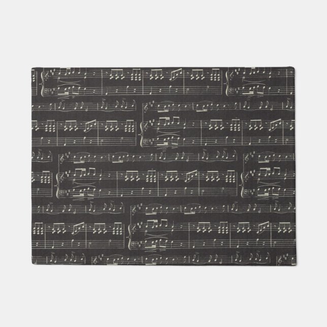muzieknotitie Patroon Muziekthema Doormat Deurmat (Voorkant)