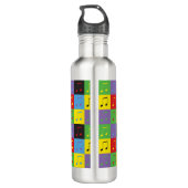 Muzieknotitie Patroon Pop Art Rainbow Waterfles (Achterkant)