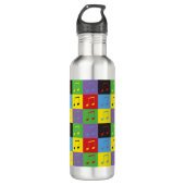 Muzieknotitie Patroon Pop Art Rainbow Waterfles (Voorkant)