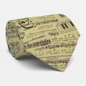 muzieknotitie Pattern Music Theme Stropdas (Opgerold)