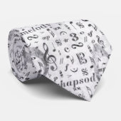 muzieknotitie Pattern Music Theme Stropdas (Opgerold)