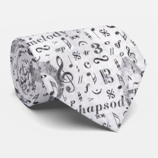 muzieknotitie Pattern Music Theme Stropdas (Opgerold)