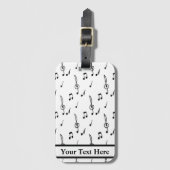 muzieknotitie Pattern Music Theme Treble Clef Bagagelabel (Voorkant (verticaal))