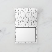 muzieknotitie Pattern Music Theme Treble Clef Bedankkaart (Binnen)