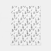 muzieknotitie Pattern Music Theme Treble Clef Fleece Deken (Voorkant)