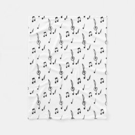 muzieknotitie Pattern Music Theme Treble Clef Fleece Deken