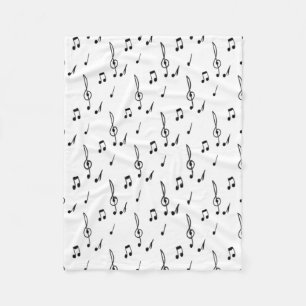 muzieknotitie Pattern Music Theme Treble Clef Fleece Deken