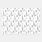 muzieknotitie Pattern Music Theme Treble Clef Inpakpapier Vel (Voorkant 3)