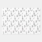 muzieknotitie Pattern Music Theme Treble Clef Inpakpapier Vel (Voorkant 2)