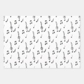 muzieknotitie Pattern Music Theme Treble Clef Inpakpapier Vel (Voorkant)