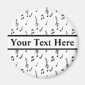 muzieknotitie Pattern Music Theme Treble Clef Magneet (Voorkant)