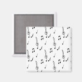 muzieknotitie Pattern Music Theme Treble Clef Magneet (Voorkant / Achterkant)
