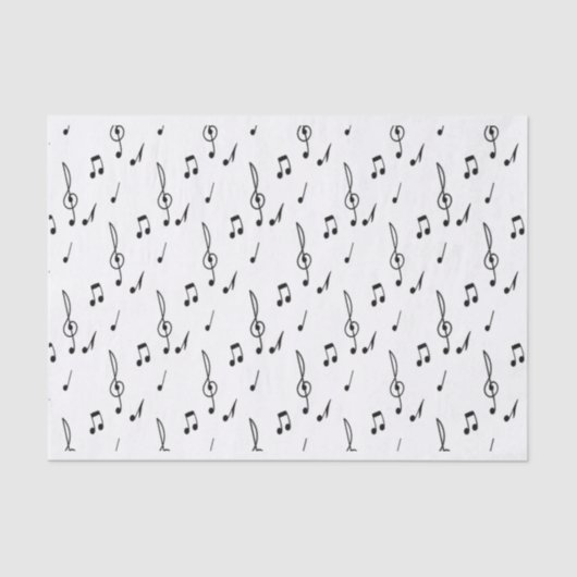 muzieknotitie Pattern Music Theme Treble Clef Tissuepapier (Voorkant)