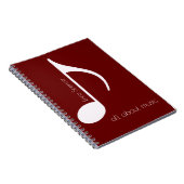 Muzieknotitie rood, muzieklessen notitieboek (Rechterzijde)