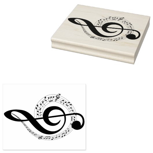 Muzieknotitie Rubberstempel (Gestempeld)