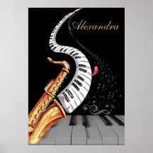 Muzieknotitie saxophone persoonlijke piano