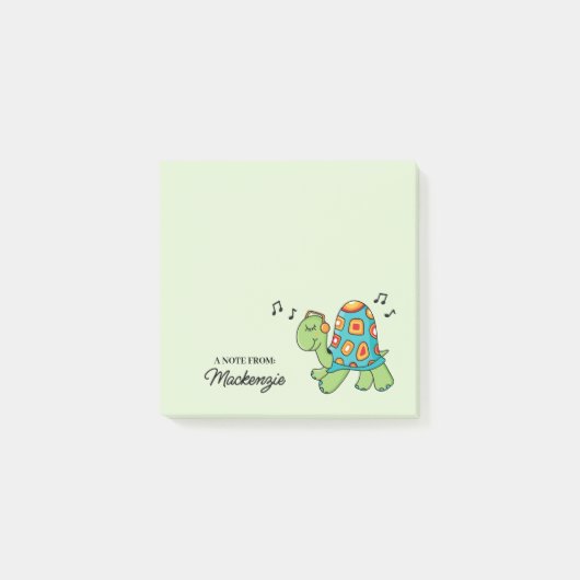 Muzieknotitie Schildpad gepersonaliseerd Post-it® Notes (Voorkant)