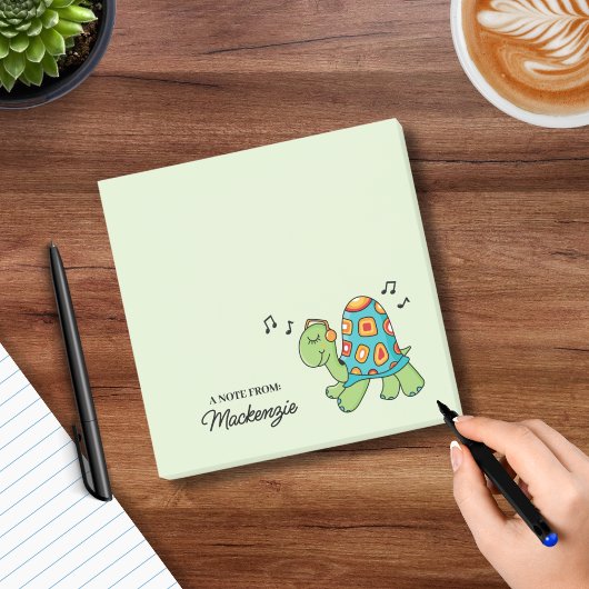 Muzieknotitie Schildpad gepersonaliseerd Post-it® Notes