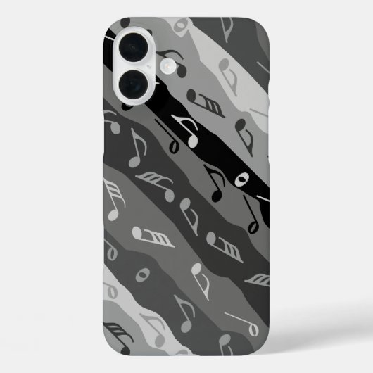 Muzieknotitie Strepen Grijs Case-Mate iPhone Case (Achterkant)
