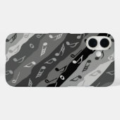 Muzieknotitie Strepen Grijs Case-Mate iPhone Case (Achterkant (horizontaal))