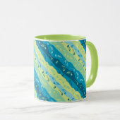 Muzieknotitie strepen groen en blauw mok (Voorkant rechts)