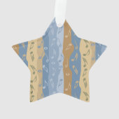 Muzieknotitie stripes Brown en Blue Ornament (achterkant)