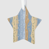Muzieknotitie stripes Brown en Blue Ornament (voorkant)