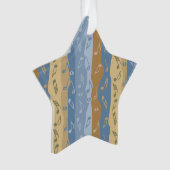 Muzieknotitie stripes Brown en Blue Ornament (voorkant)
