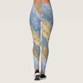 Muzieknotitie stripes Brown en Blue Ornament Leggings (Achterkant)