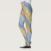 Muzieknotitie stripes Brown en Blue Ornament Leggings (Links)