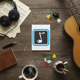 Muzieknotitie vet minimalistisch muzikaal symbool kaart