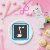 Muzieknotitie vet minimalistisch muzikaal symbool papieren bordje (Feest)