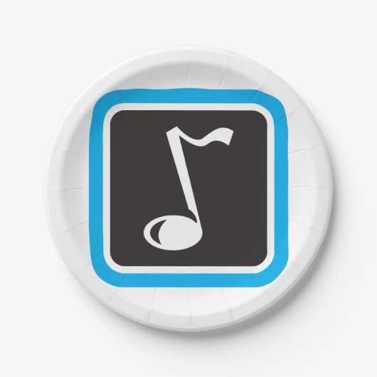 Muzieknotitie vet minimalistisch muzikaal symbool papieren bordje (Voorkant)