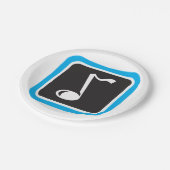 Muzieknotitie vet minimalistisch muzikaal symbool papieren bordje (Gekanteld)