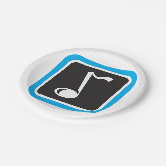 Muzieknotitie vet minimalistisch muzikaal symbool papieren bordje (Gekanteld)