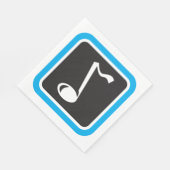 Muzieknotitie vet minimalistisch muzikaal symbool servet (Hoek)