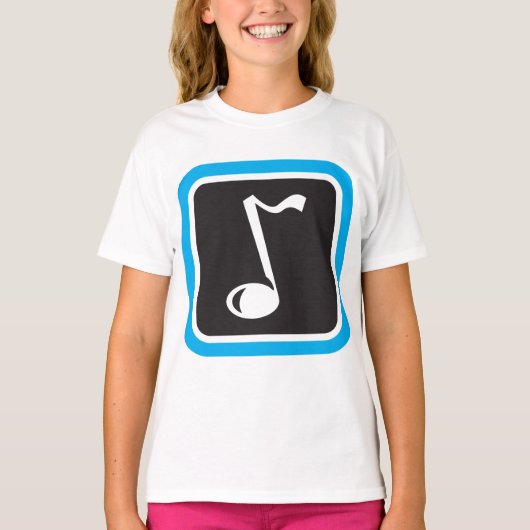 Muzieknotitie vet minimalistisch muzikaal symbool t-shirt (Voorkant)