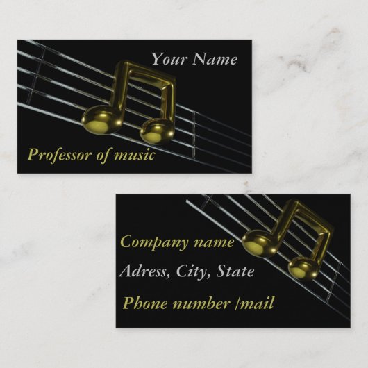 Muzieknotitie Visitekaartje (Voorkant / Achterkant)