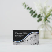 Muzieknotitie Visitekaartjes ~ Blauw (Staand voorkant)