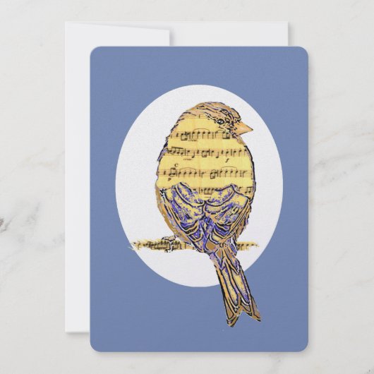 Muzieknotitie Vogel Thema Pensioen Aangepaste uitn Kaart (Voorkant)