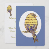 Muzieknotitie Vogel Thema Pensioen Aangepaste uitn Kaart (Voorkant / Achterkant)