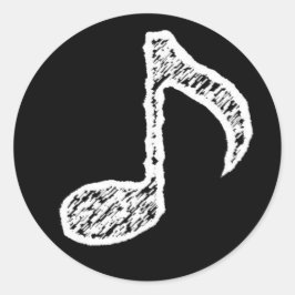 Muzieknotitie -Witte Sticker