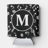 Muzieknotitie zwart-wit blikjeskoeler (Achterkant)