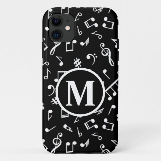 Muzieknotitie zwart-wit Case-Mate iPhone case (Achterkant)