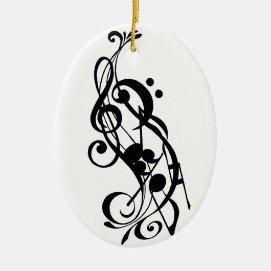muzieknotitieafbeelding keramisch ornament (Voorkant)