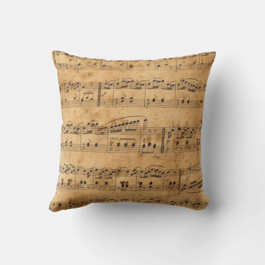 Muzieknotitieblad Music Black Tan Kussen (Achterkant)