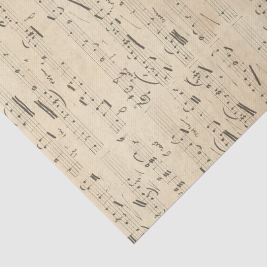 Muzieknotitieblad Muziek op Tan-decoupage Tissuepapier (Detail)