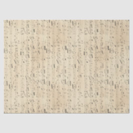 Muzieknotitieblad Muziek op Tan-decoupage Tissuepapier